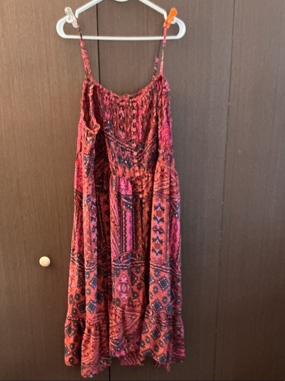 torrid Pink and Orange Boho Smocked Dress